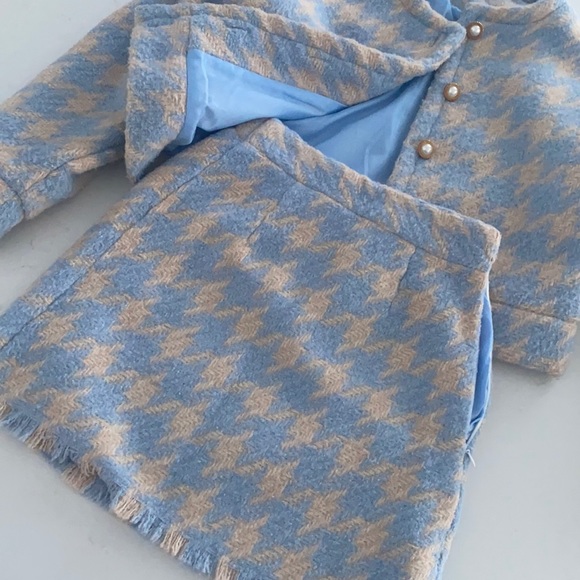 Blue Houndstooth Jacket and Skirt Set!! - Picture 6 of 8